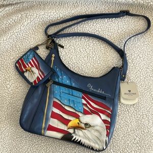 Anuschka Hand-Painted Leather Hobo with Coin Pouch